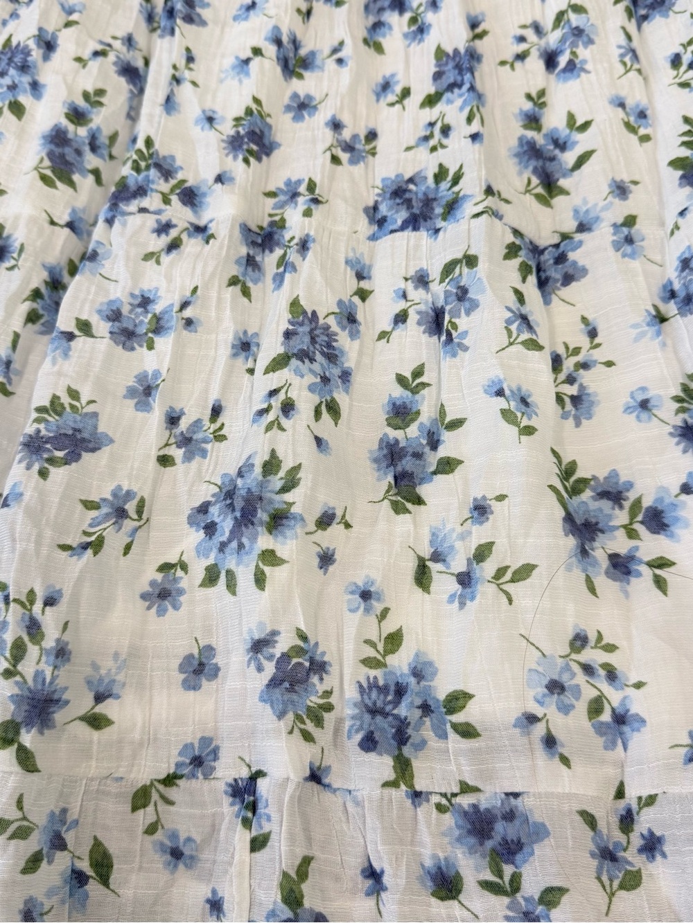 Indigo Rose White Blue Floral Tiered Puff Sleeve Midi Romantic Dress Women’s 1X - Picture 12 of 12